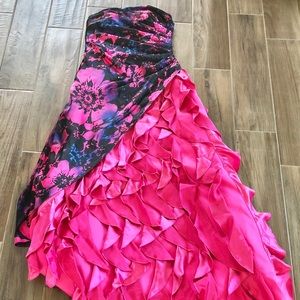 Jump Apparel beaded ruffled gown strapless dress prom homecoming cruise party